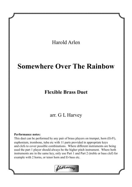 Somewhere Over The Rainbow Flexible Brass Duet Sheet Music