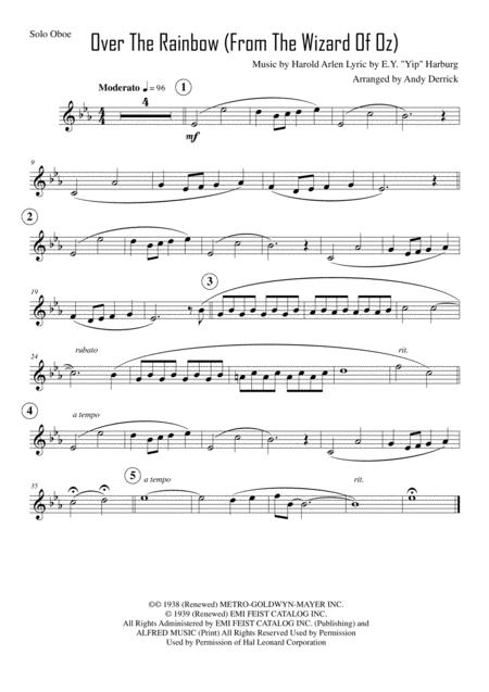 Somewhere Over The Rainbow For Oboe And Piano Sheet Music