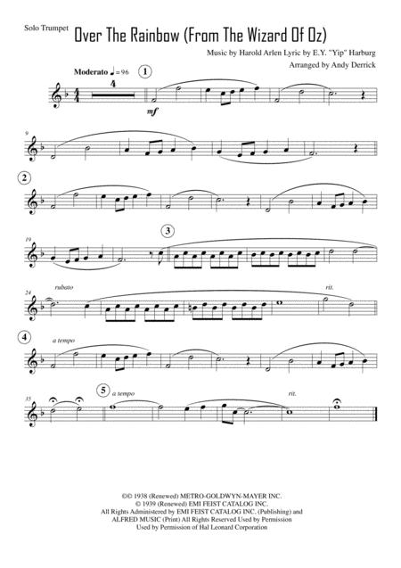 Somewhere Over The Rainbow For Trumpet And Piano Sheet Music