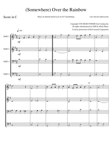 Free Sheet Music Somewhere Over The Rainbow From The Wizard Of Oz Arranged For Flexible Ensemble By David Catherwood