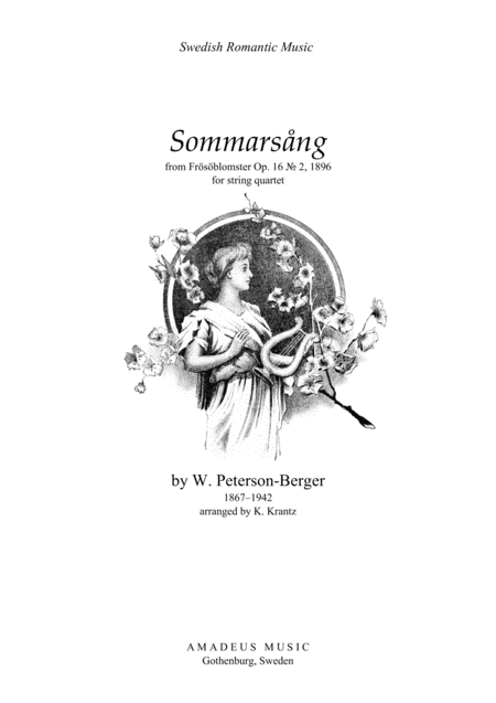 Sommarsng Summer Song For String Quartet Sheet Music