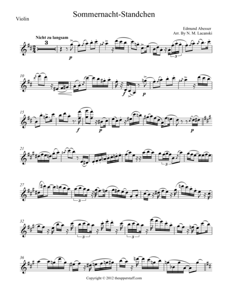 Free Sheet Music Sommernacht Standchen