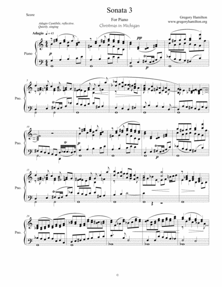 Free Sheet Music Sonata 3 For Piano Christmas In Michigan