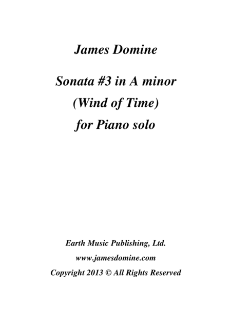 Free Sheet Music Sonata 3 In A Minor Wind Of Time