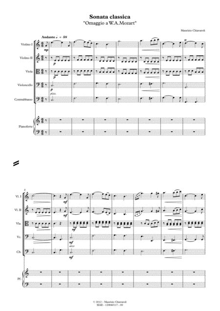 Sonata Classica Andante Sheet Music