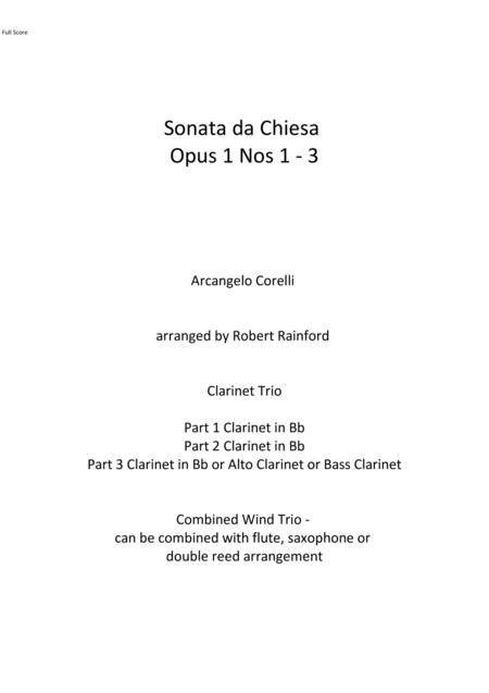 Sonata Da Chiesa Op 1 Nos 1 3 Sheet Music