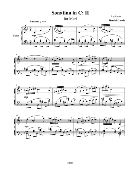 Sonata Facile In C Second Movement Sheet Music