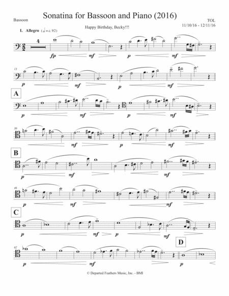 Free Sheet Music Sonata For Bassoon And Piano 2016 Bassoon Part