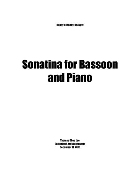 Sonata For Bassoon And Piano 2016 Sheet Music