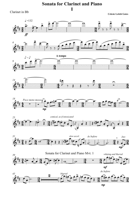 Free Sheet Music Sonata For Clarinet And Piano Clarinet Part