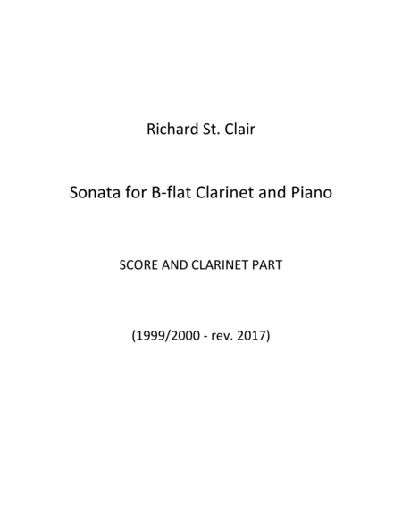 Free Sheet Music Sonata For Clarinet And Piano Score Part Attached