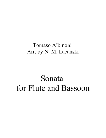 Free Sheet Music Sonata For Flute And Bassoon