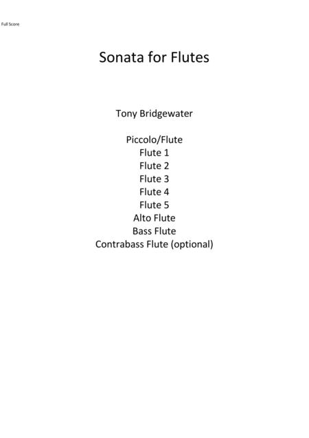 Free Sheet Music Sonata For Flutes