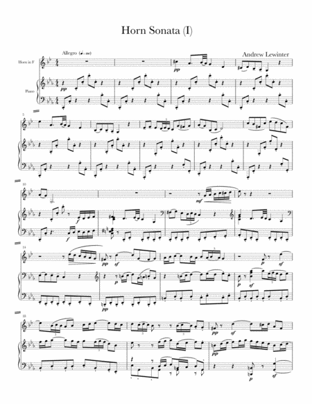 Free Sheet Music Sonata For Horn And Piano