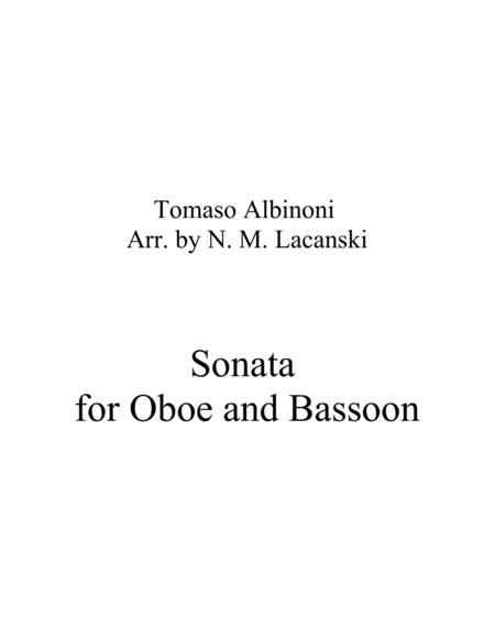 Sonata For Oboe And Bassoon Sheet Music