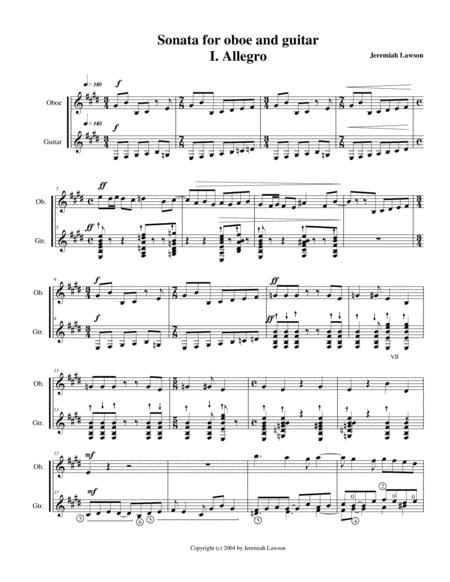 Free Sheet Music Sonata For Oboe And Guitar