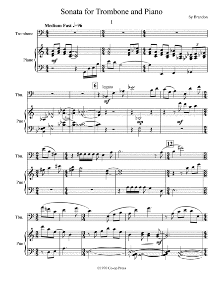 Sonata For Trombone And Piano Sheet Music