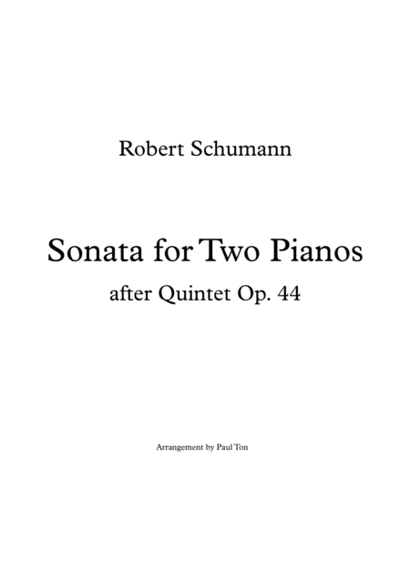 Sonata For Two Pianos After Quintet Op 44 Sheet Music