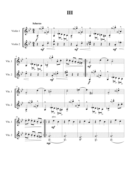 Sonata For Two Violins In F Minor Op 4 Mvmt 3 Sheet Music