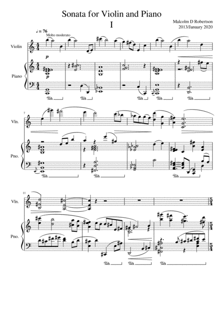 Sonata For Violin Piano Sheet Music