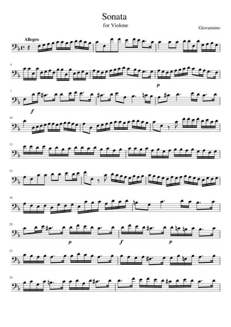Free Sheet Music Sonata For Violone Giovannino