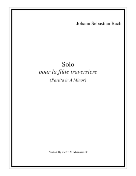 Sonata In A Minor For Flute Unaccompanied Sheet Music