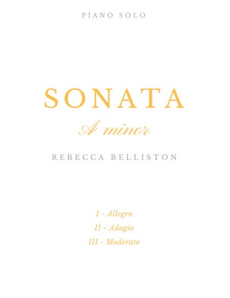 Free Sheet Music Sonata In A Minor Original Piano Solo