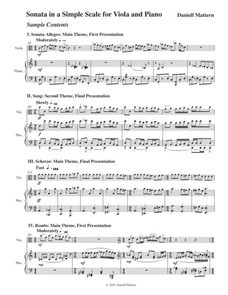 Sonata In A Simple Scale For Viola And Piano Sheet Music