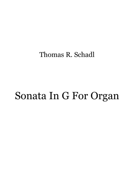 Sonata In G For Organ First Movement Sheet Music