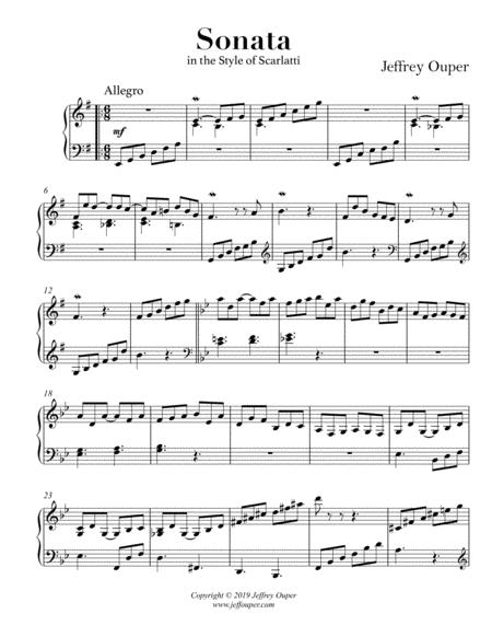 Free Sheet Music Sonata In The Style Of Scarlatti Solo Piano