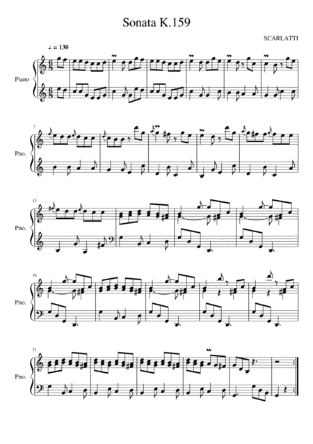 Free Sheet Music Sonata K 159