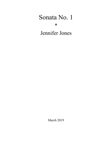 Sonata No 1 By Jennifer Jones Sheet Music