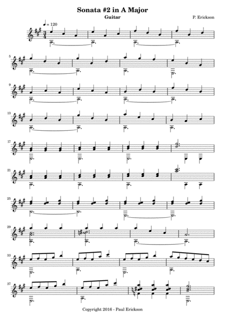 Free Sheet Music Sonata No 2 In A Major