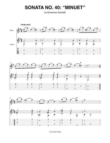 Sonata No 40 Minuet Sheet Music