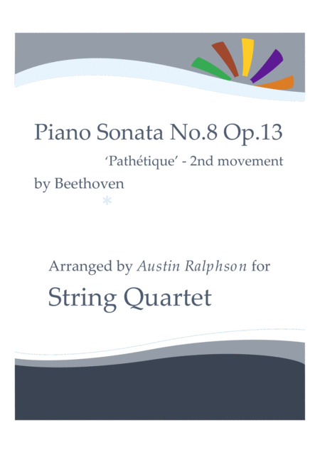 Free Sheet Music Sonata No 8 Pathetique 2nd Movement String Quartet