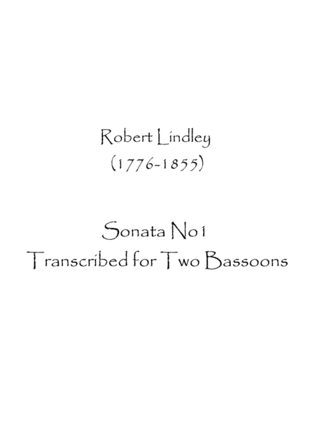 Sonata No1 Sheet Music