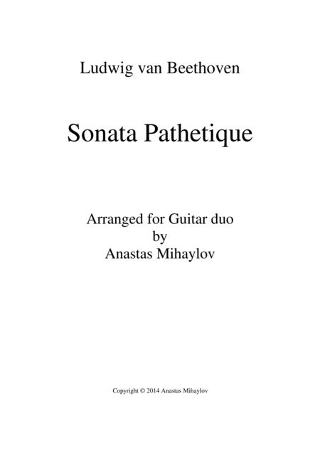 Sonata Pathetique Guitar Duo Tabs Sheet Music