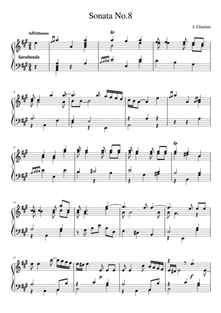 Sonata Viii A Major Sheet Music