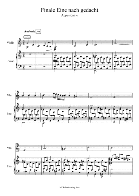 Sonate For Violin And Piano Third Movement Sheet Music