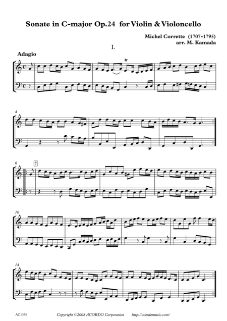 Free Sheet Music Sonate In C Major Op 24 For Violin Violoncello