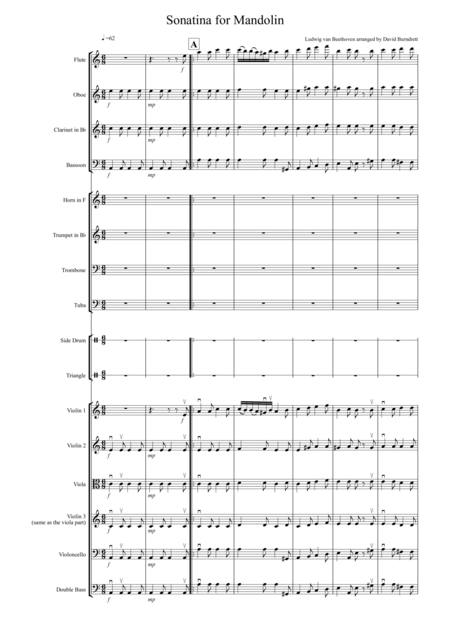 Sonatina By Beethoven For School Orchestra Sheet Music