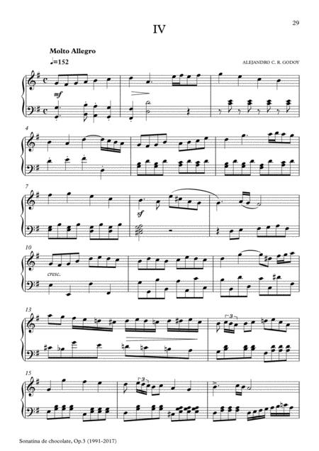 Free Sheet Music Sonatina De Chocolate Op 3 Para Piano 2017 Iv Molto Allegro