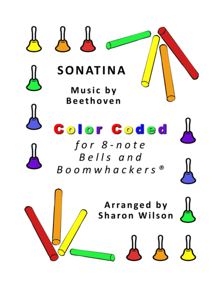 Free Sheet Music Sonatina For 8 Note Bells And Boomwhackers With Color Coded Notes