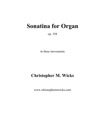 Sonatina For Organ Sheet Music