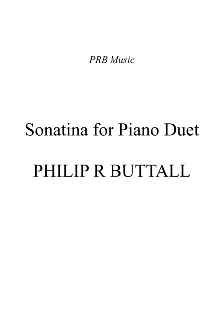 Sonatina For Piano Duet Four Hands Sheet Music