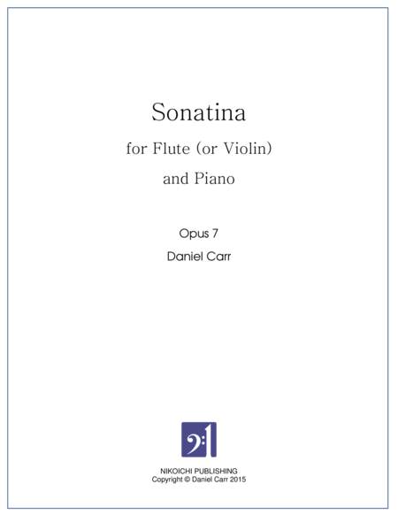 Sonatina For Yumi For Flute Or Violin And Piano Opus 7 Sheet Music