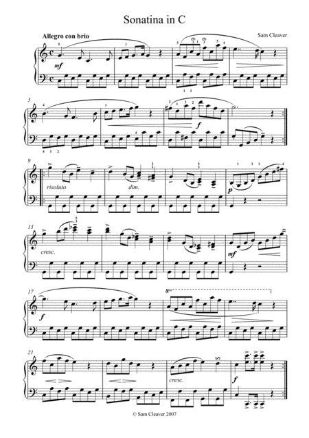 Sonatina In C Sheet Music