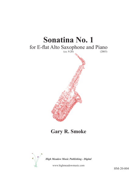 Sonatina No 1 For Alto Saxophone And Piano Sheet Music