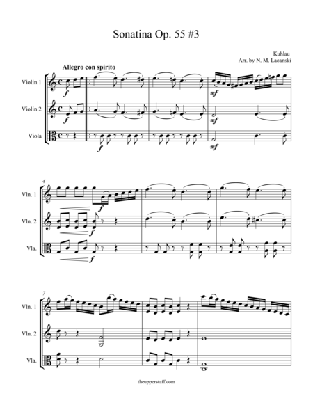 Sonatina Op 55 3 Movement I Sheet Music