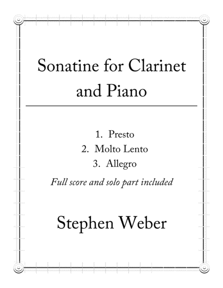 Free Sheet Music Sonatine For Clarinet And Piano